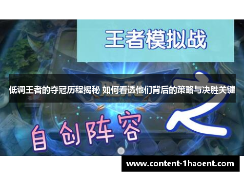 低调王者的夺冠历程揭秘 如何看透他们背后的策略与决胜关键