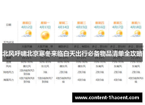 北风呼啸北京寒冬来临白天出行必备物品清单全攻略